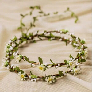 ❤️Women Green Flower Crown Boho Flower  Floral Crown Bridal Headpiece Crown